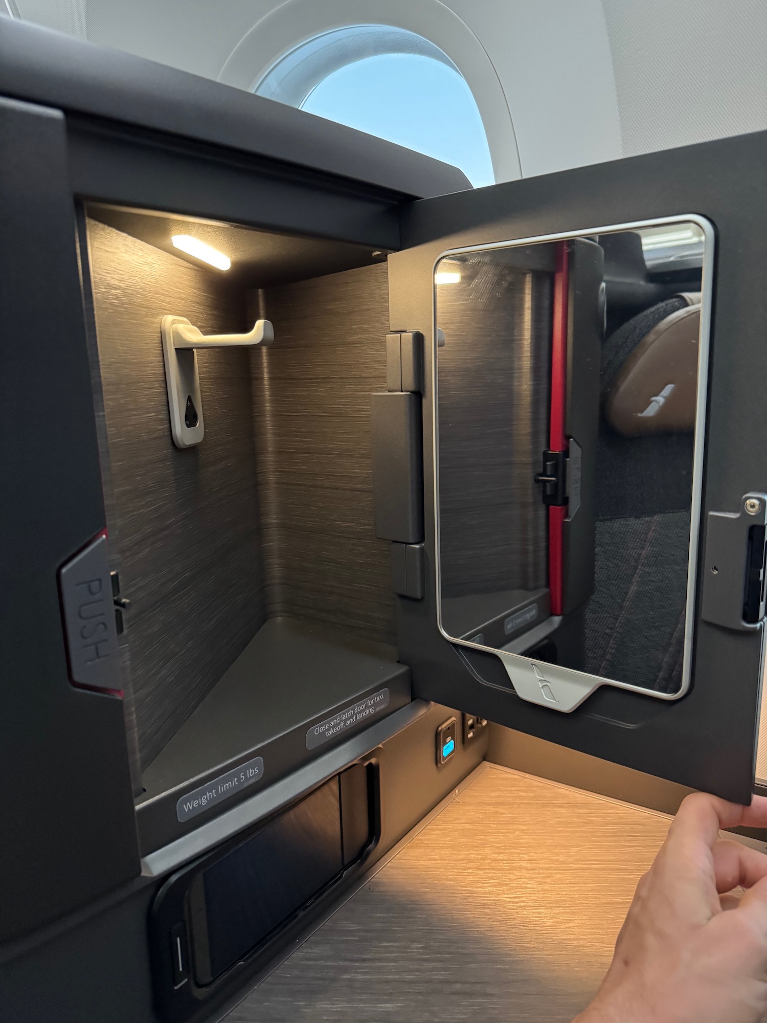 a small door in an airplane