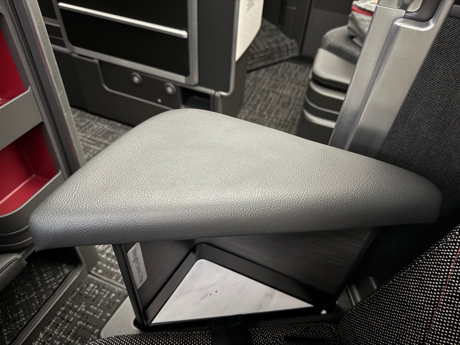 a close up of a corner of a chair