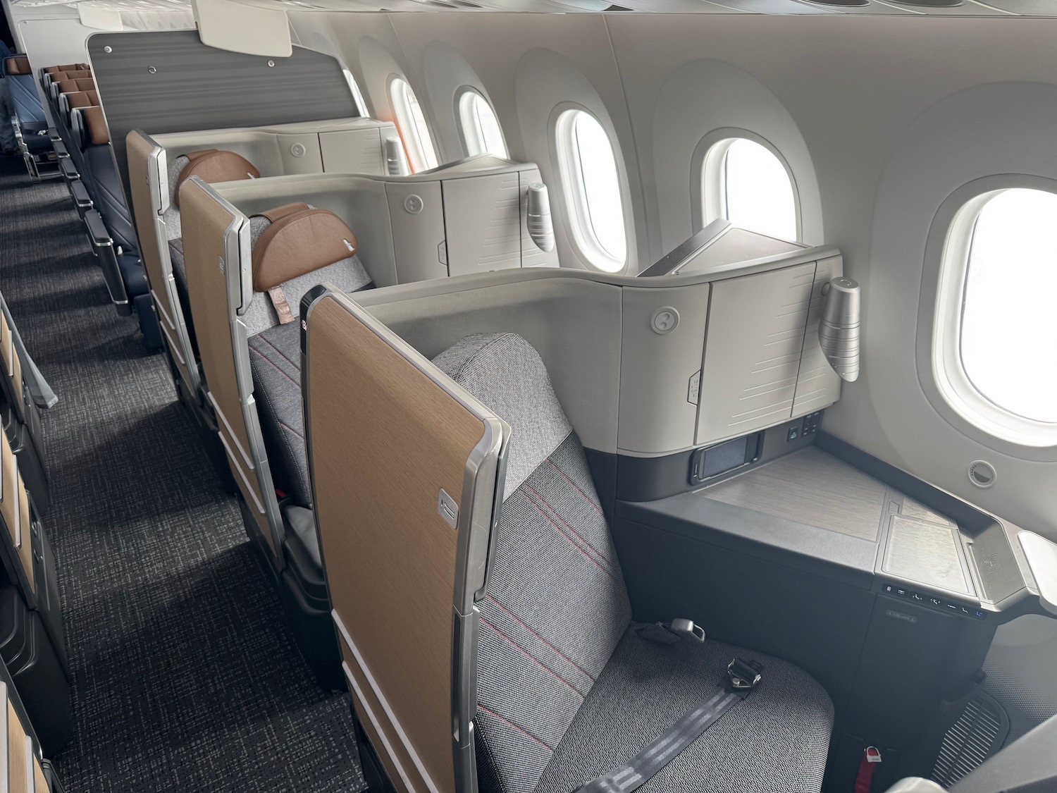 a seat in an airplane