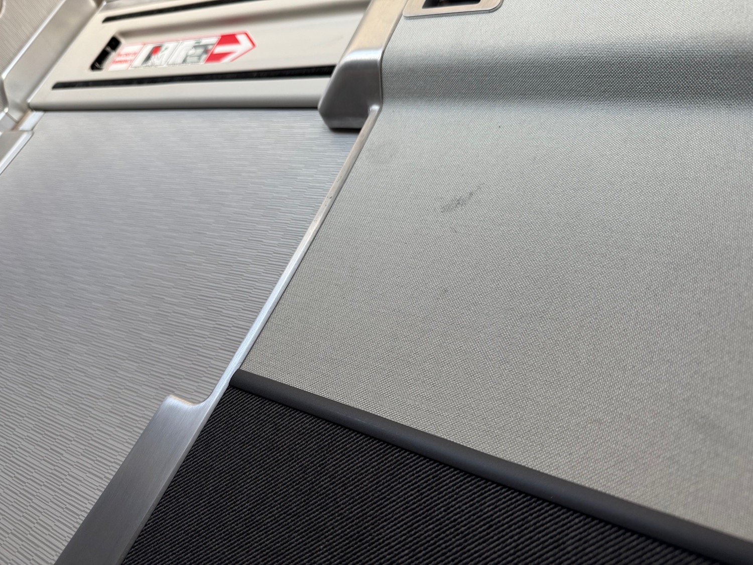 a close up of a grey and black object
