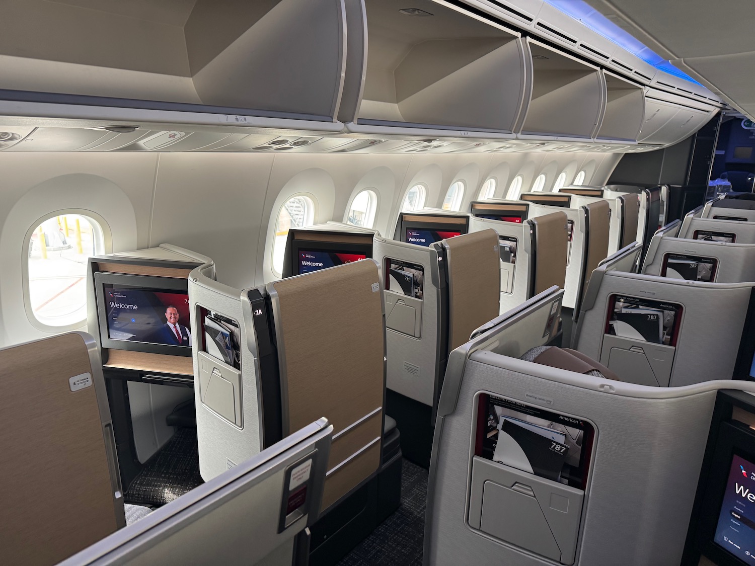 a row of seats in an airplane
