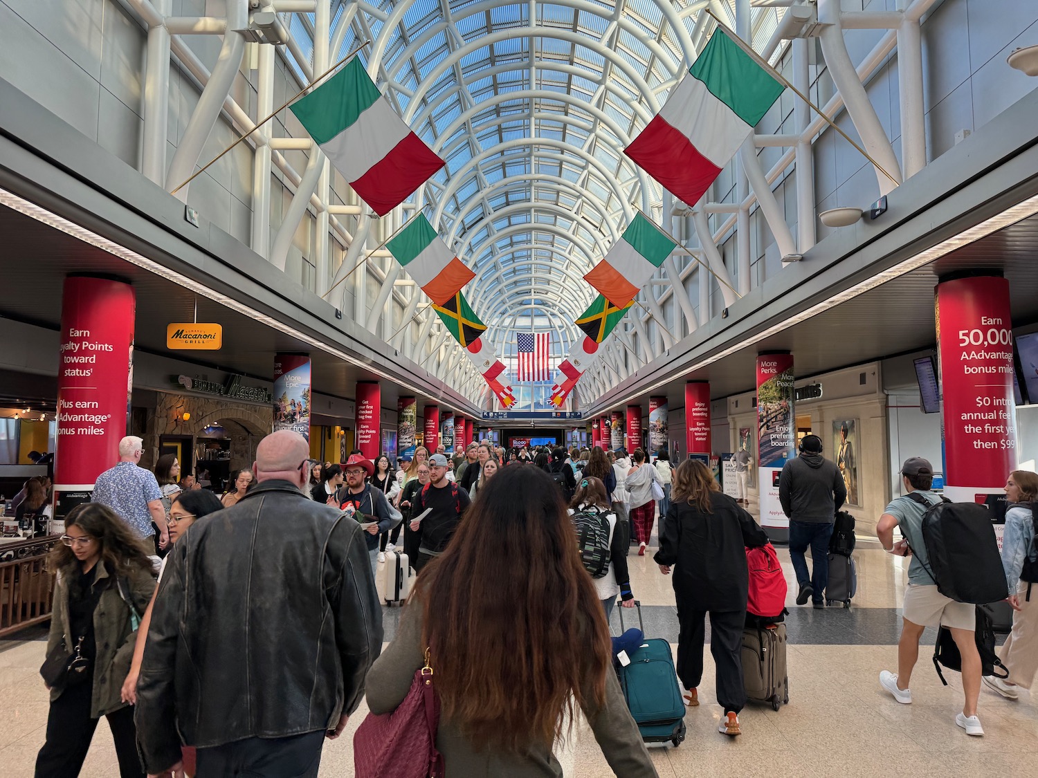 a group of people in a terminal