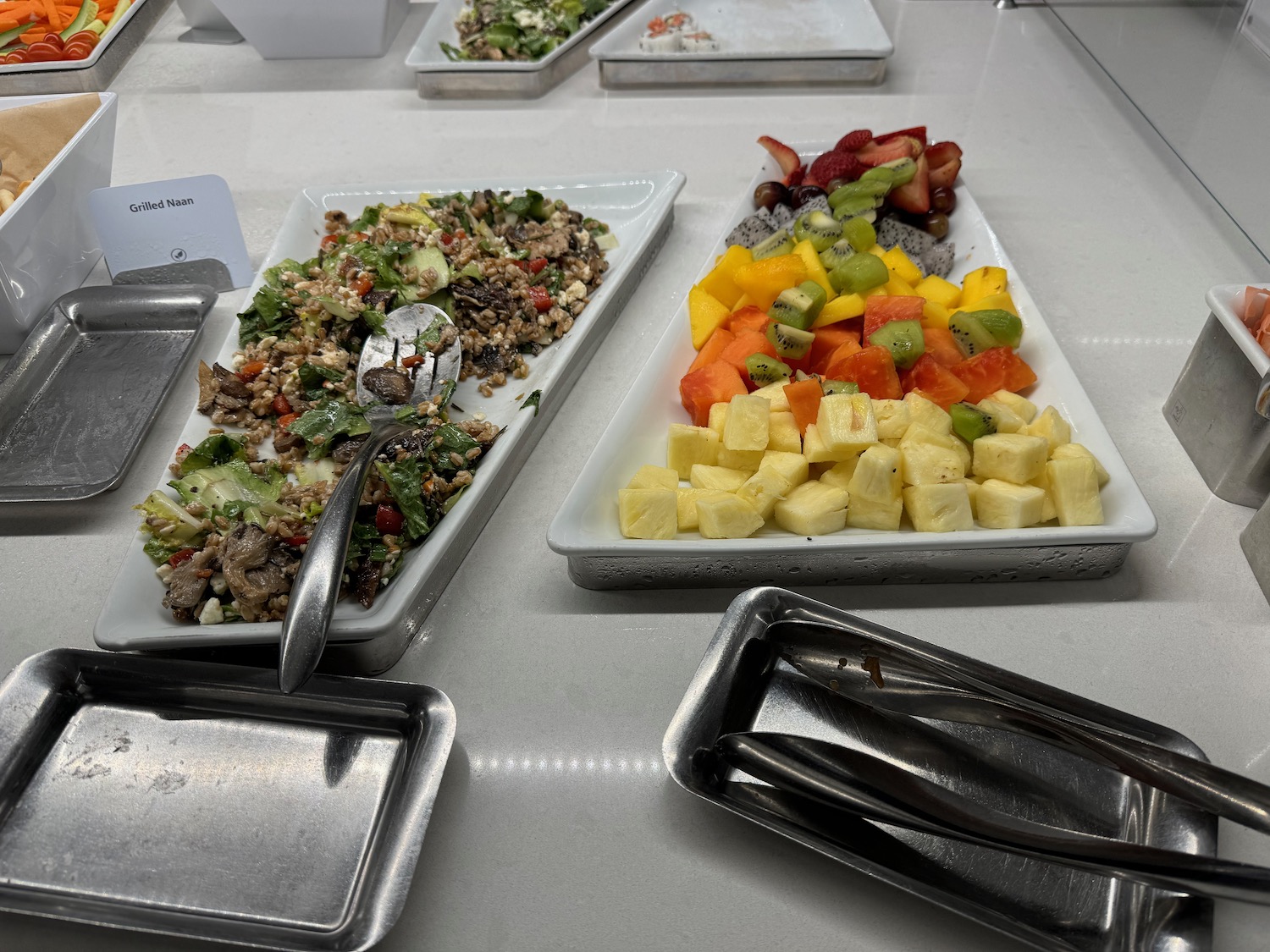 a trays of food on a table