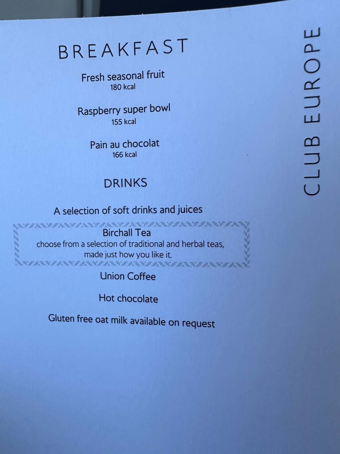 a menu of a restaurant