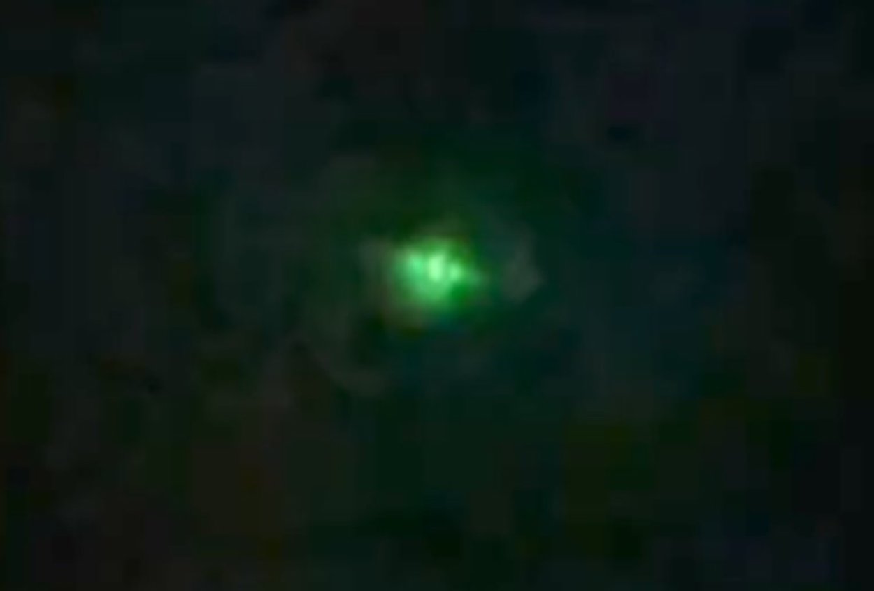 a green light in the dark