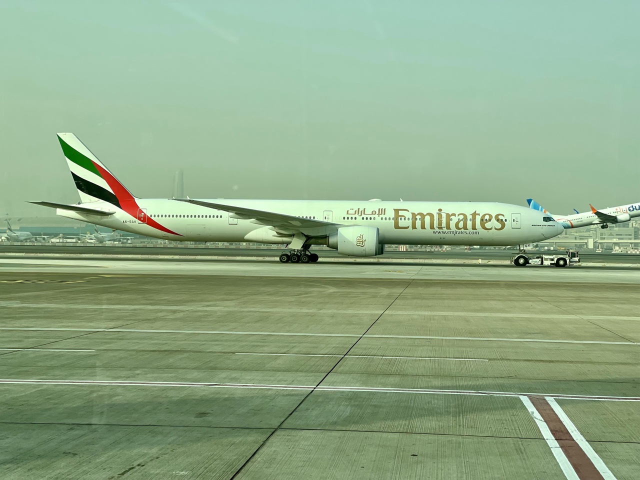 Emirates Boeing 777-300ER taxiing in Dubai