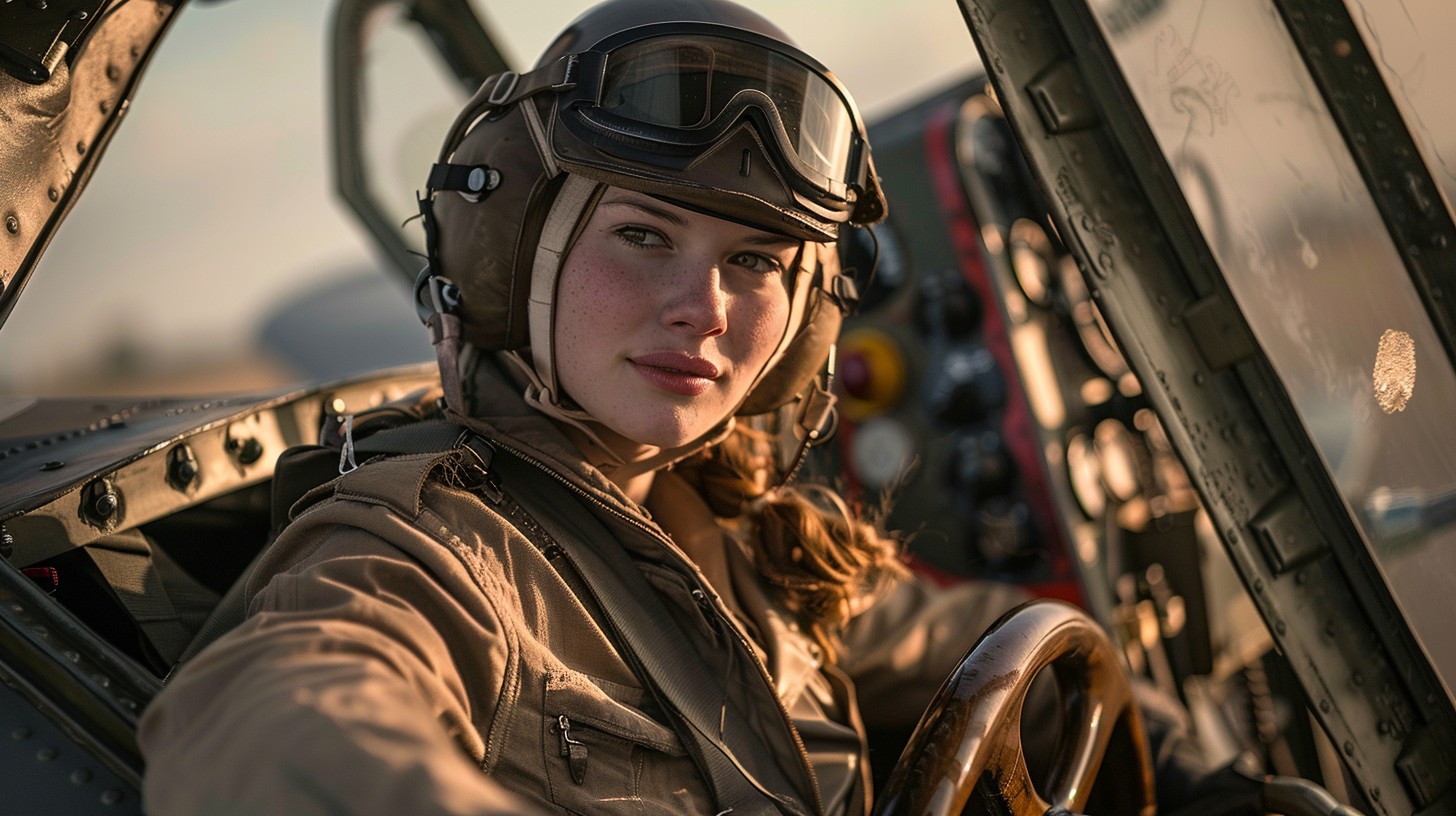 a woman in a pilot's uniform