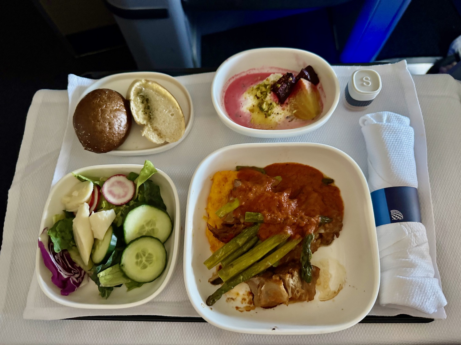 a tray of food on a table
