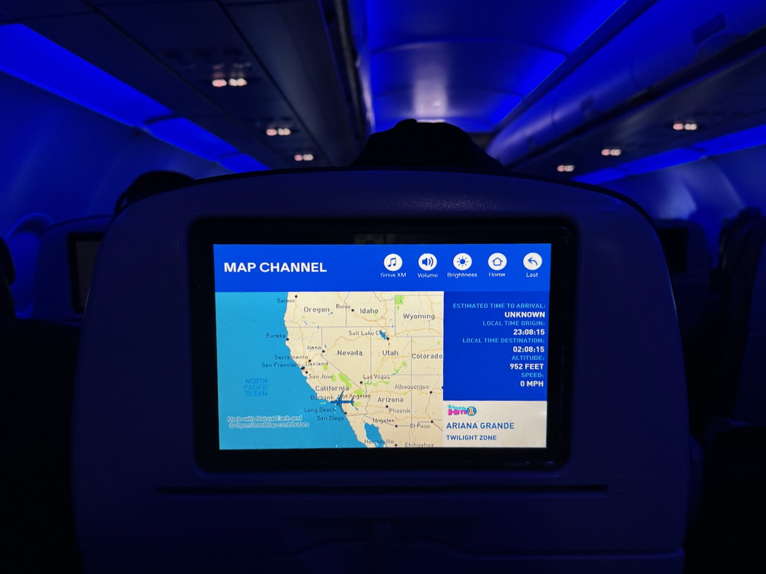 a map on a screen