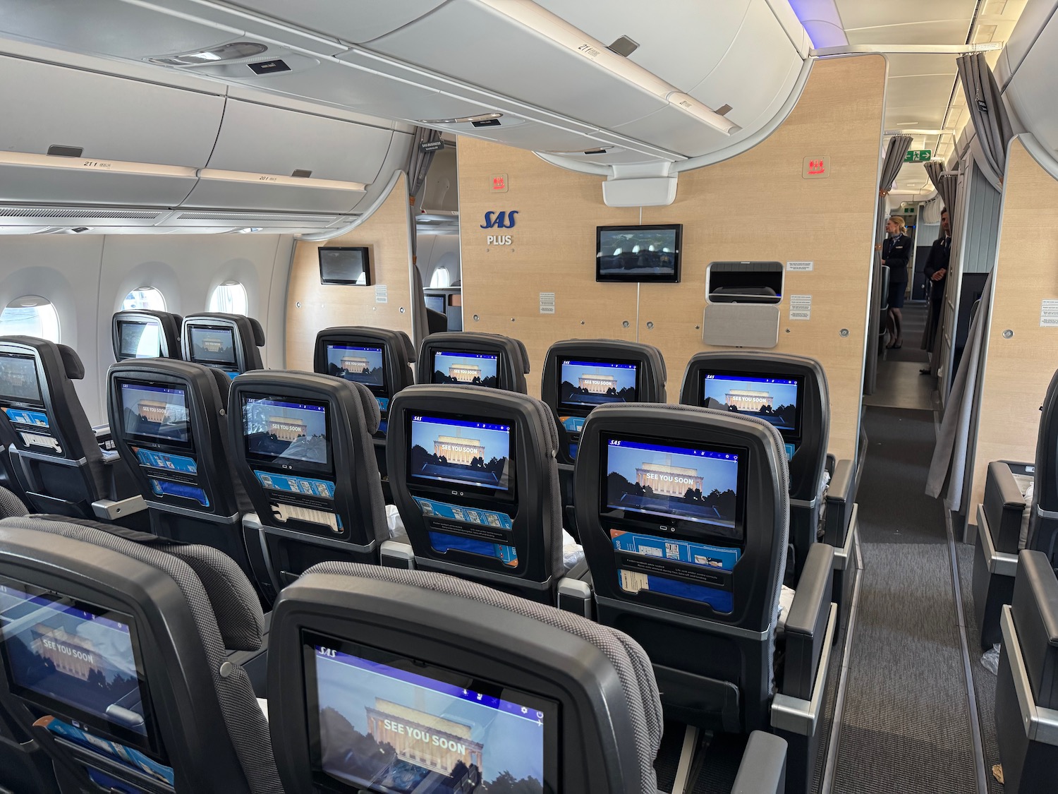 a row of seats in an airplane