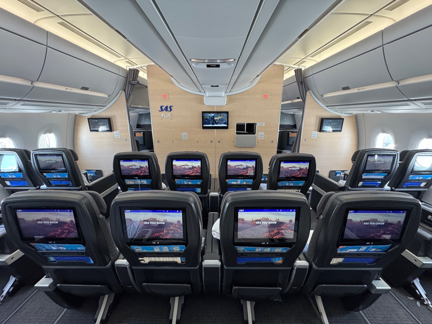 a row of seats in an airplane