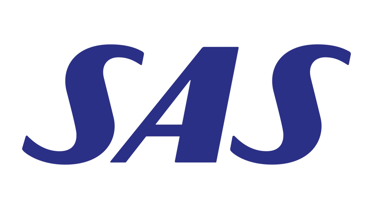 a blue logo with a white background