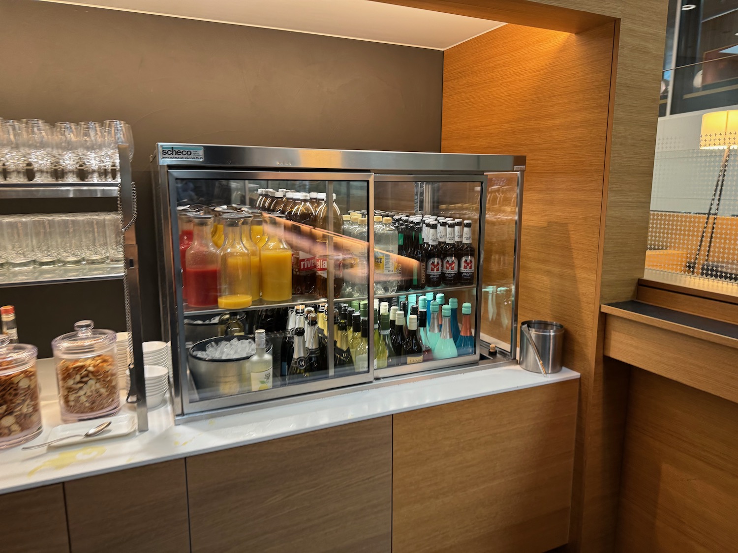a refrigerator with drinks in it