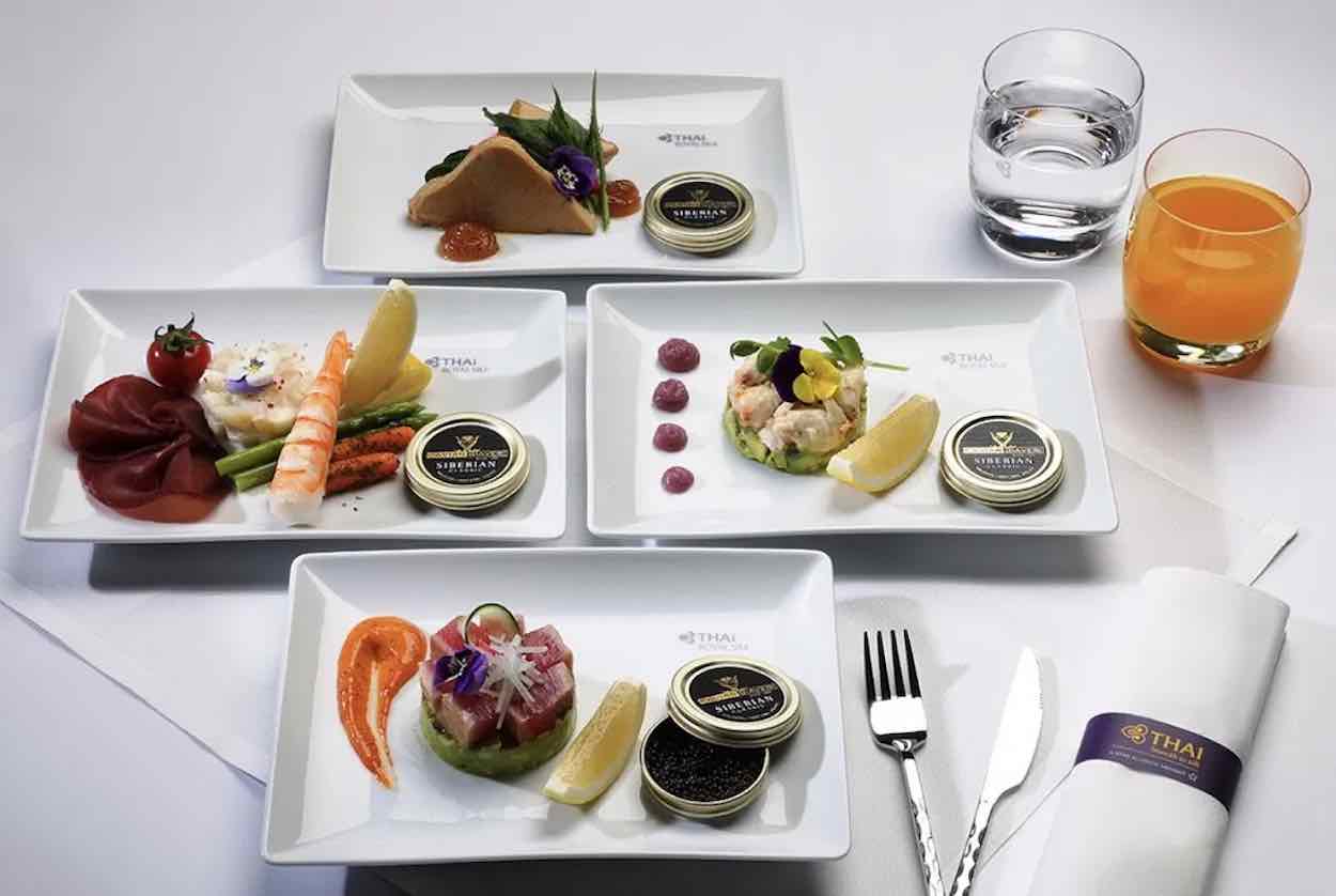 a group of plates of food