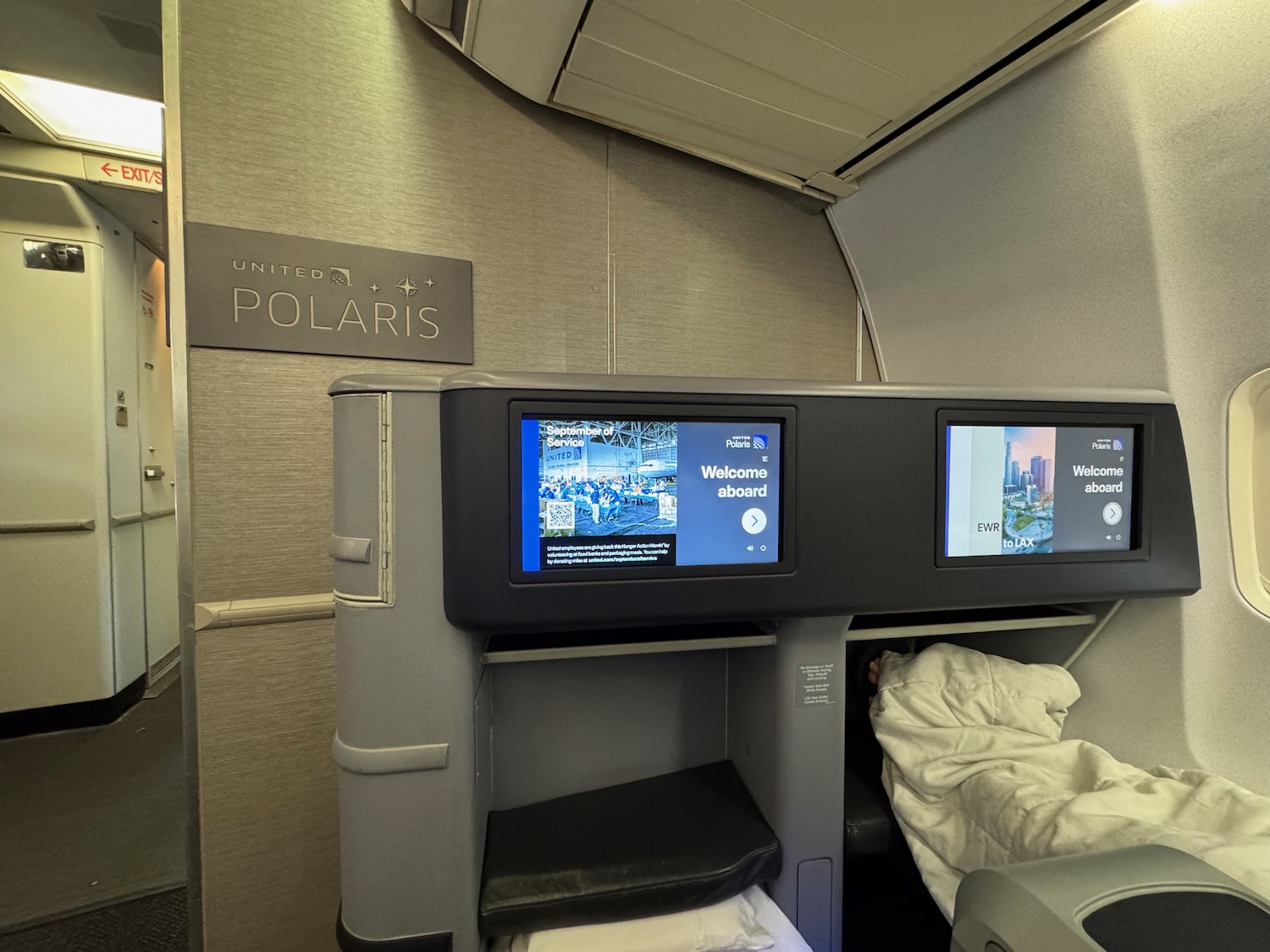 a bed with a screen on it