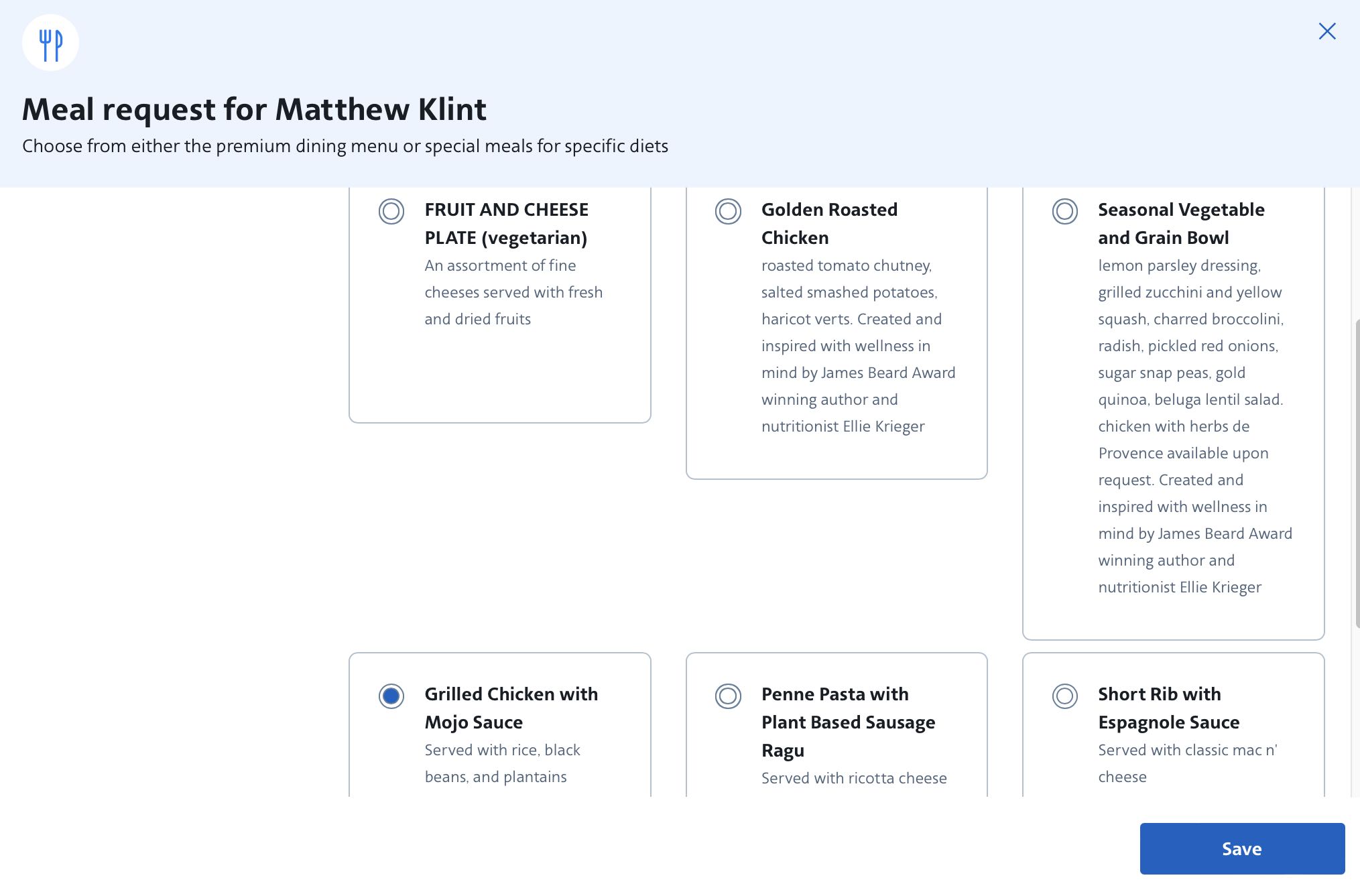 a screenshot of a menu