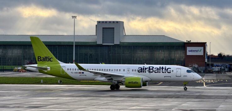 Air Baltic Airbus A220 taxiing