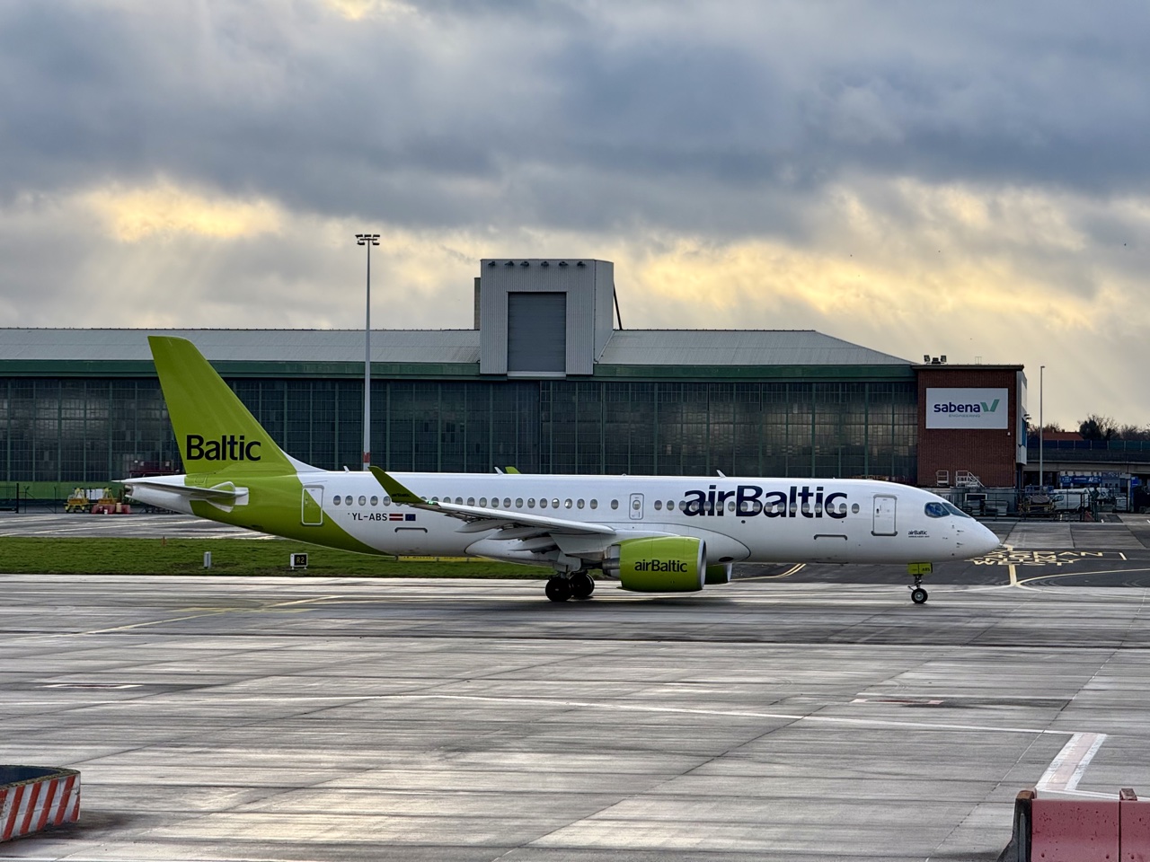 Air Baltic Airbus A220 taxiing