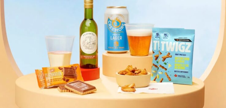 Air Canada free beer wine snacks economy