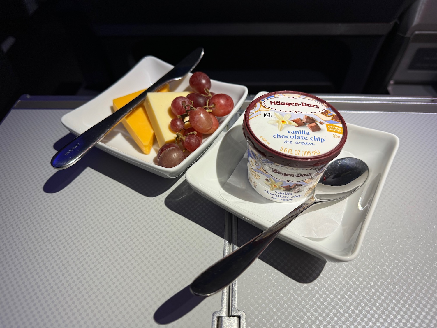 a plate of food on a tray