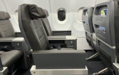 a row of seats in an airplane