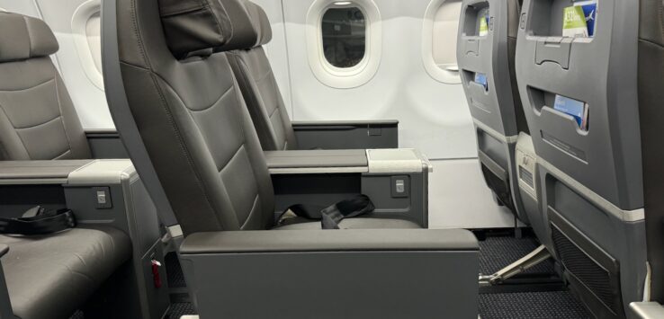 a row of seats in an airplane