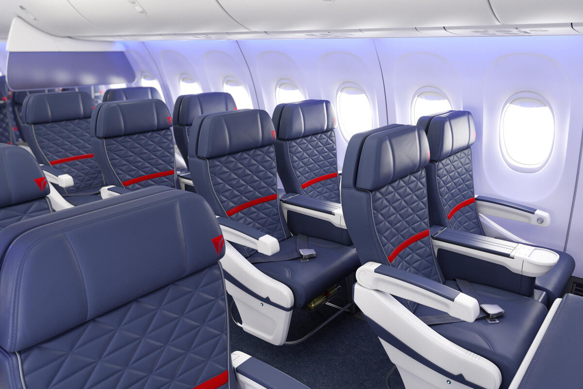 a row of seats in an airplane