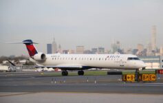 a plane on the runway