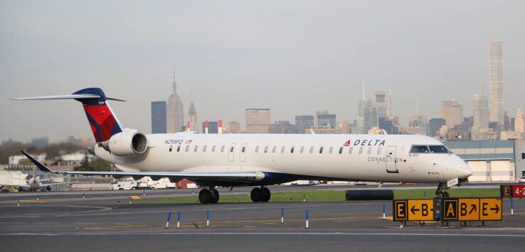 a plane on the runway