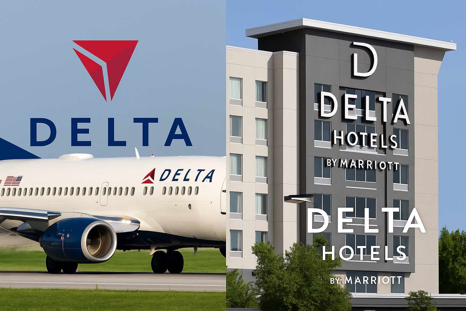 a plane and a hotel