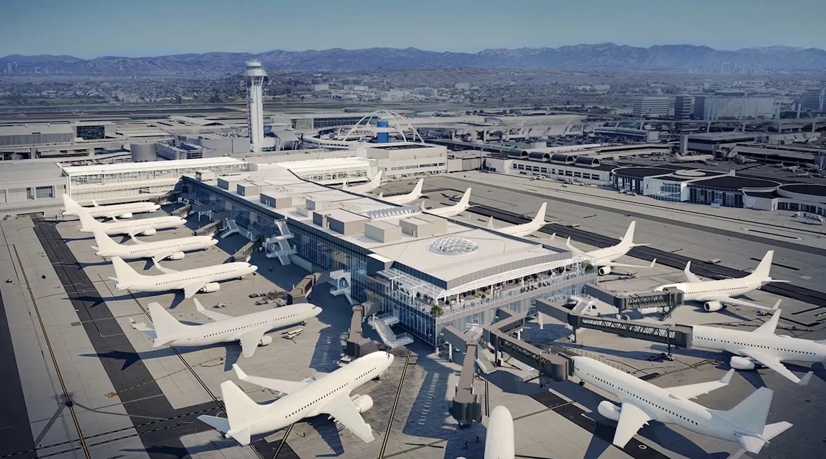an aerial view of an airport