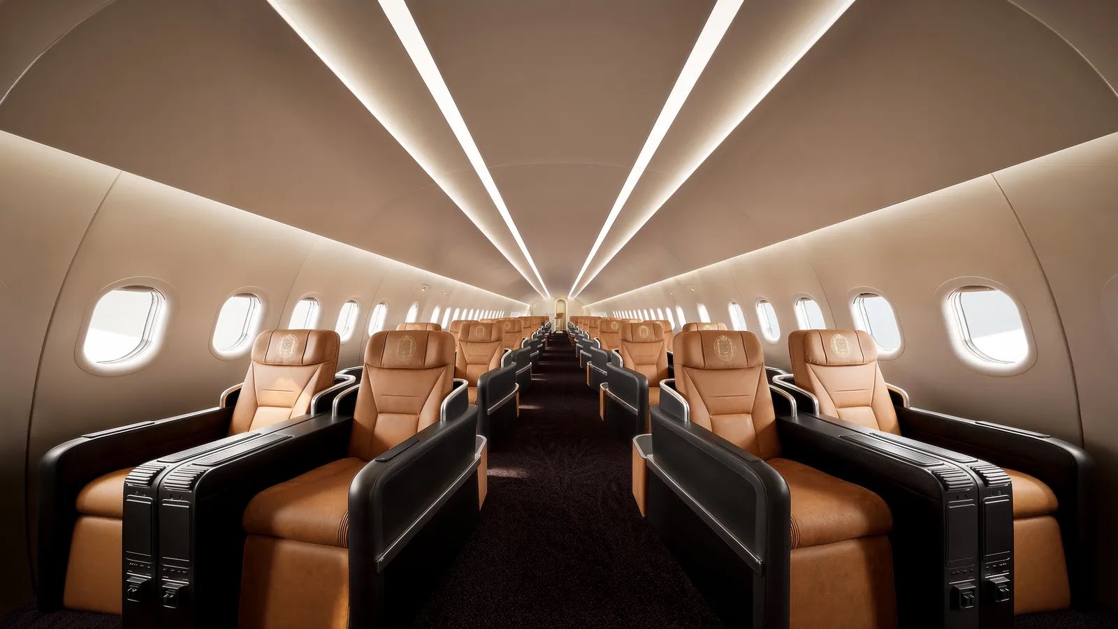 a row of seats in an airplane