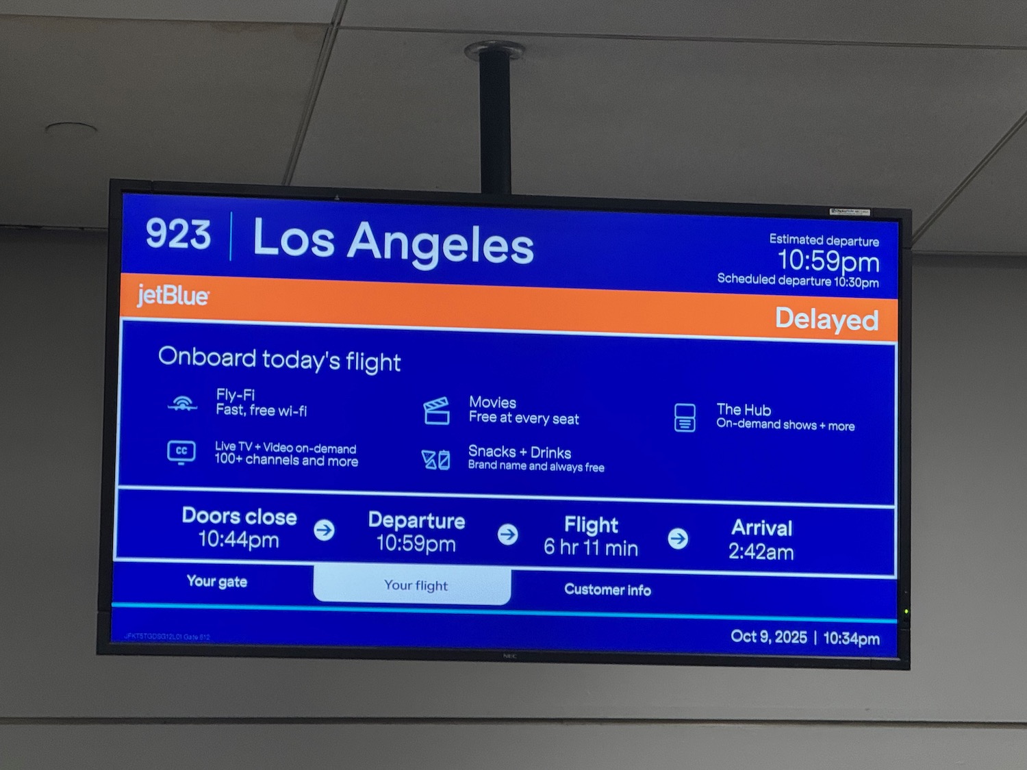 a screen with information on it