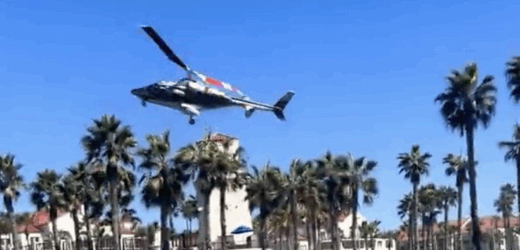huntington beach helicopter crash - credit @LangmanVince on X