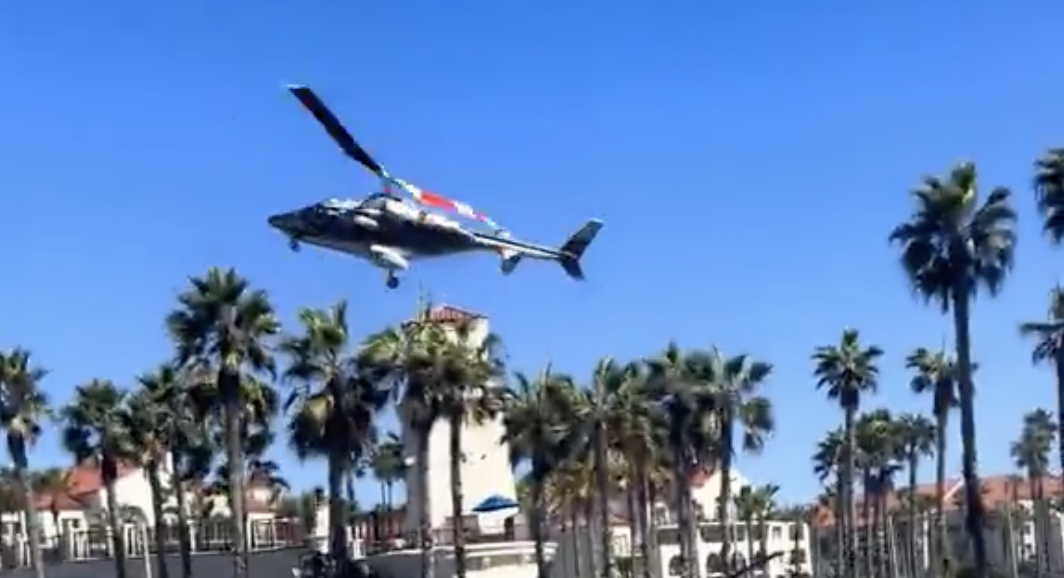 huntington beach helicopter crash - credit @LangmanVince on X