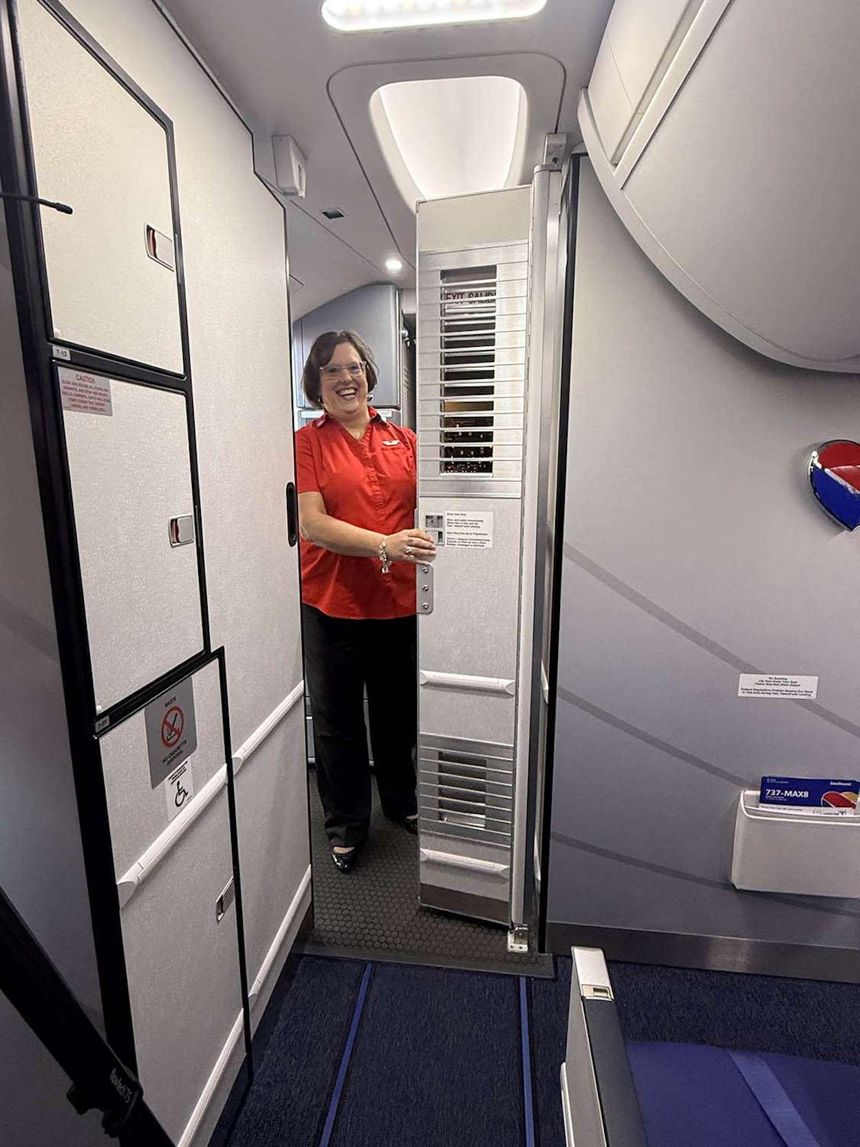 a woman standing in a doorway
