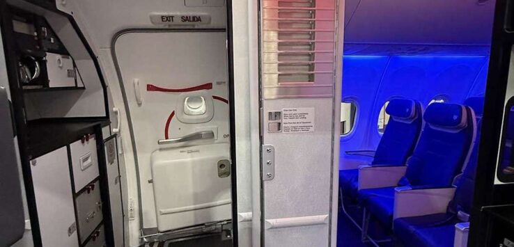 an airplane with a door open