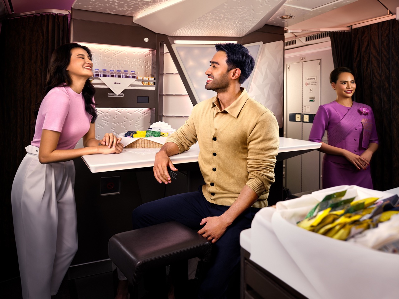 Thai Airways Premium Economy Plus onboard Lounge