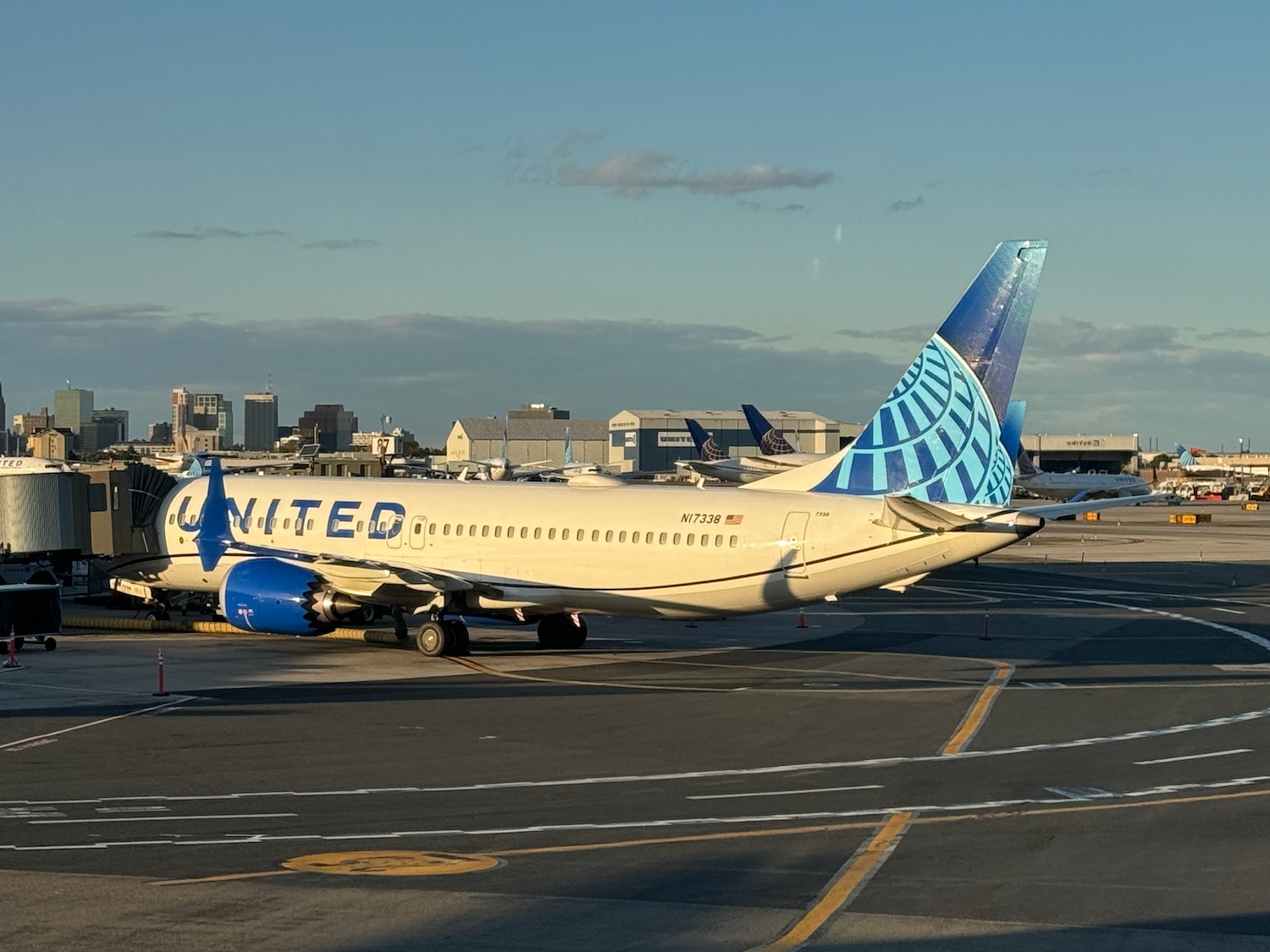 a plane on the runway