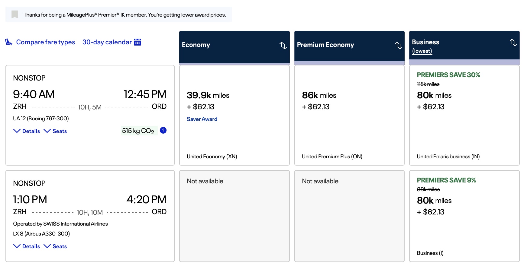 screens screenshot of a flight schedule