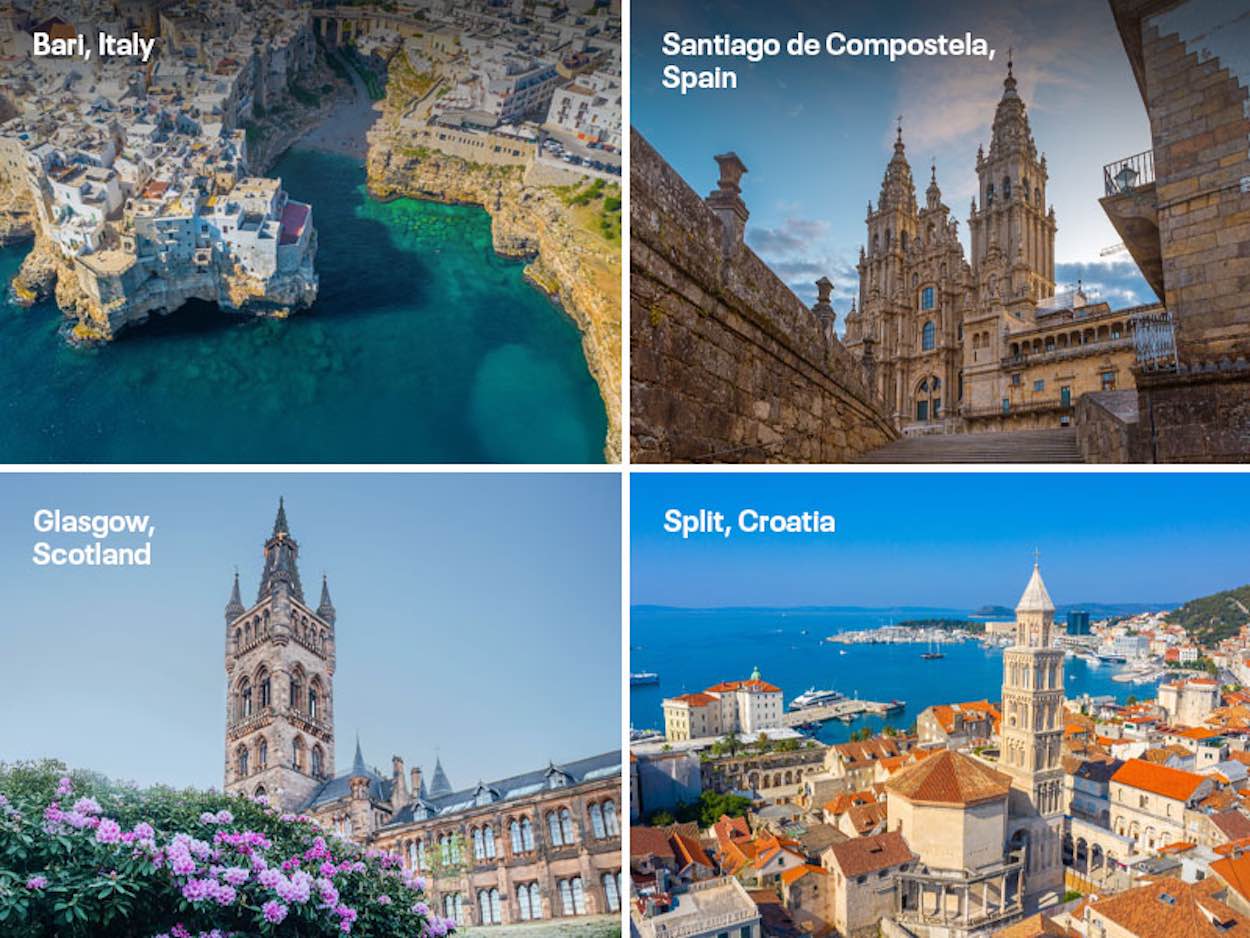 a collage of different buildings