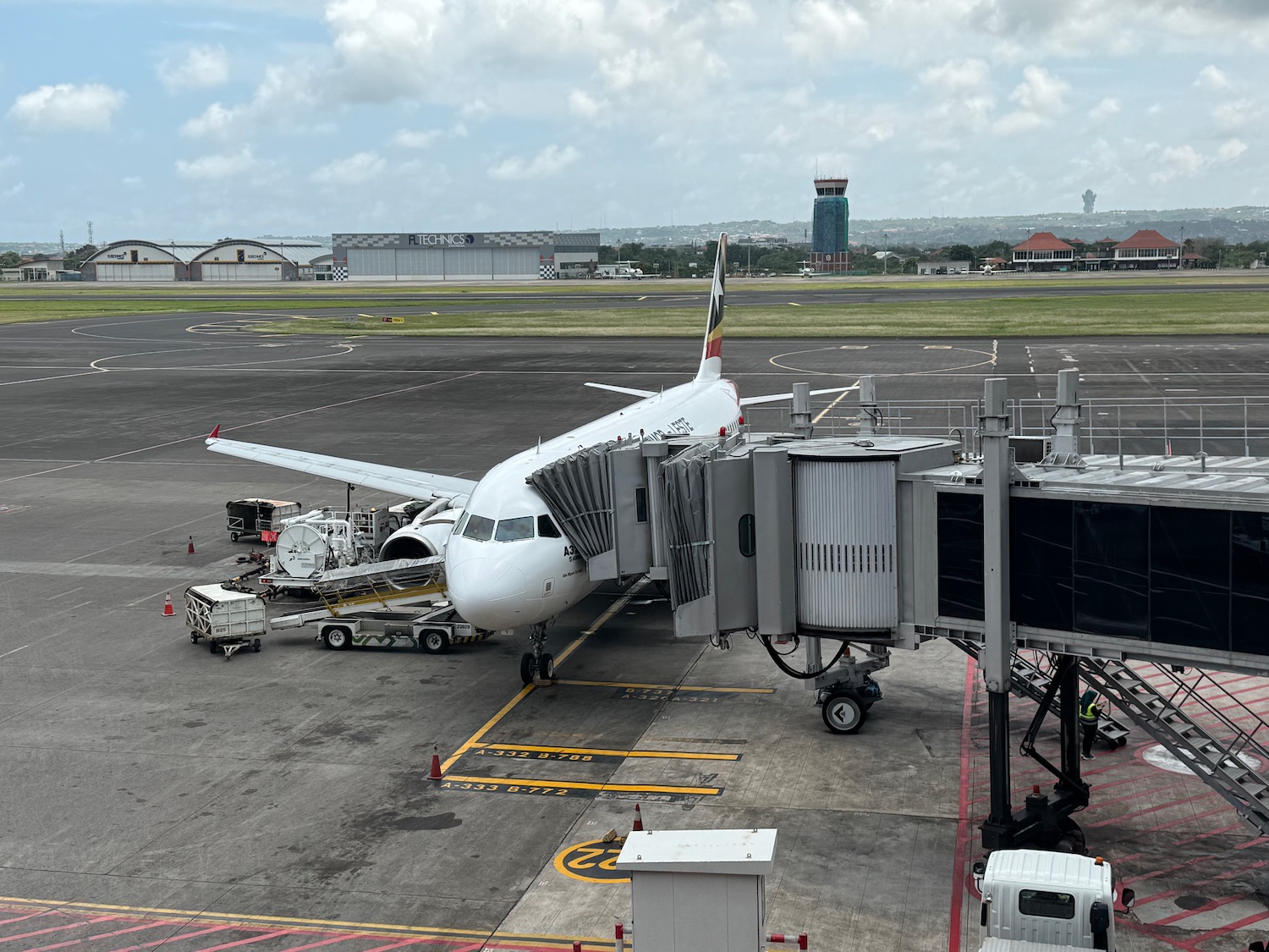 an airplane at an airport