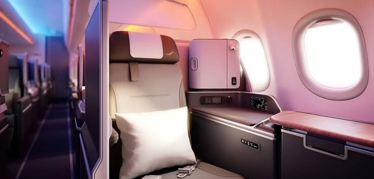 a seat in an airplane