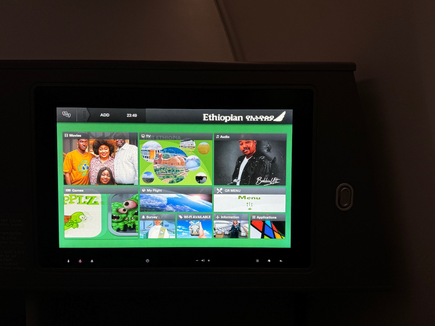 a screen with pictures on it