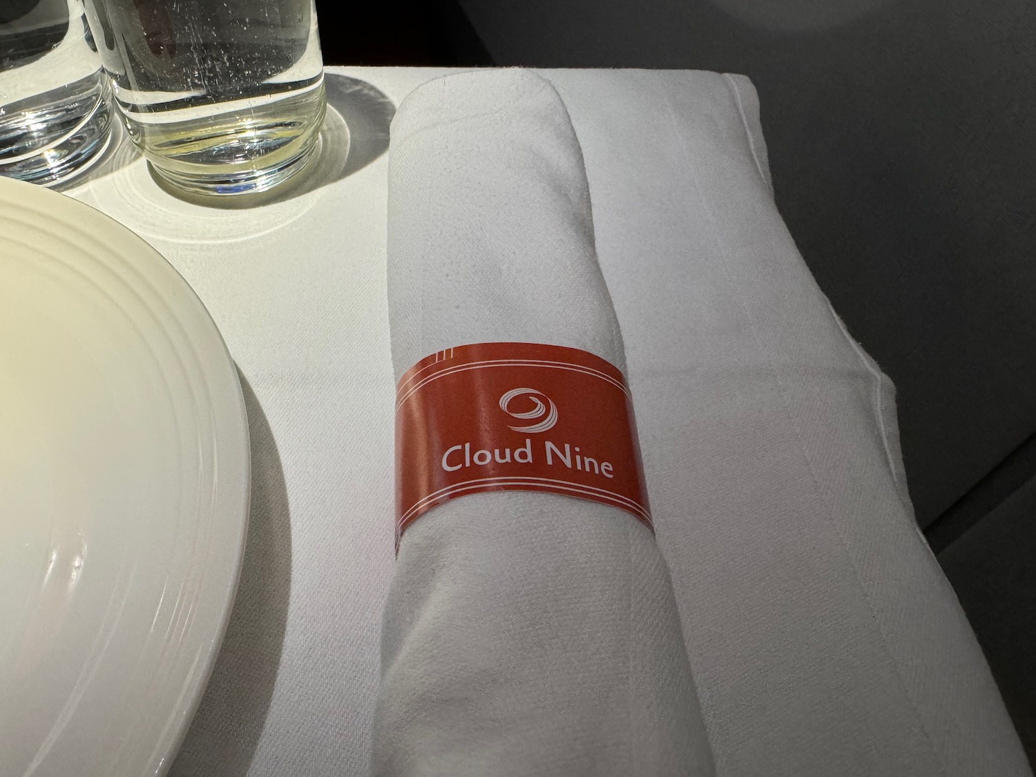 a napkin with a label on it