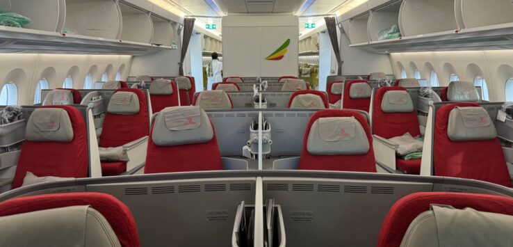 the inside of an airplane