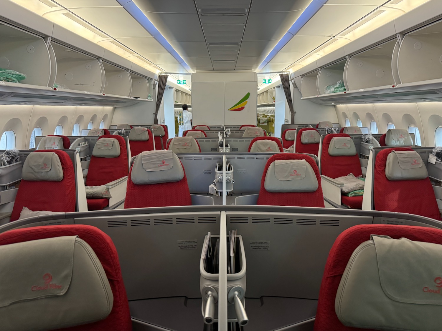 the inside of an airplane