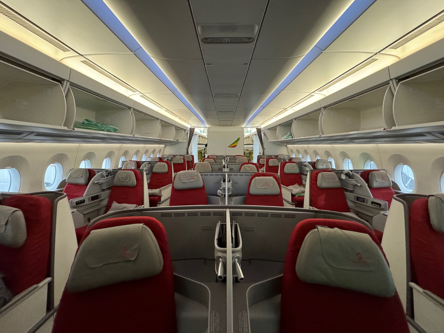 the inside of an airplane