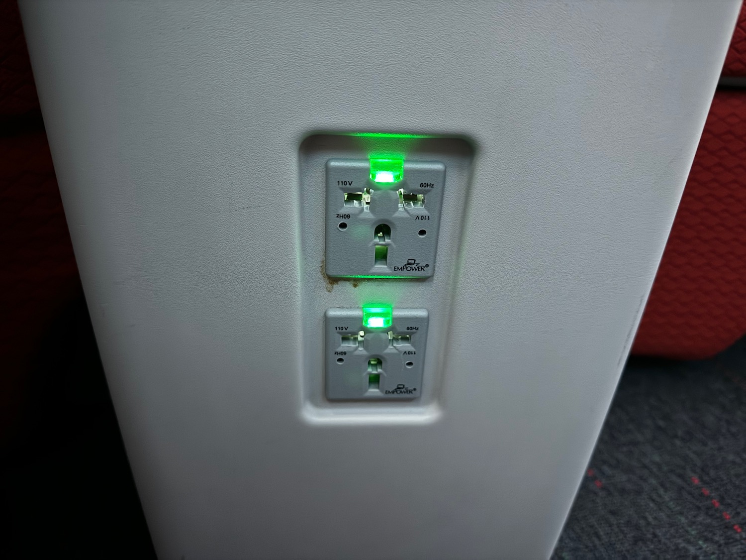 a green light on a wall