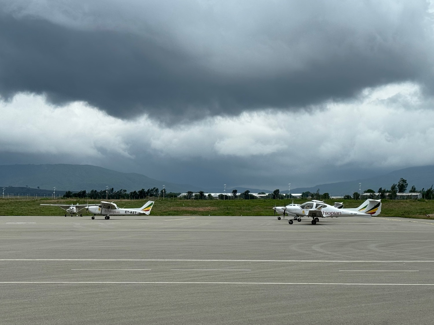 airplanes on a runway